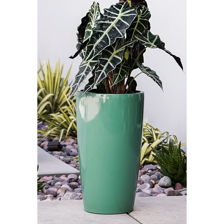 3.5 Inch Succulent Planter Pots 2pc Set with Drainage Hole Blue Turquoise Ombre